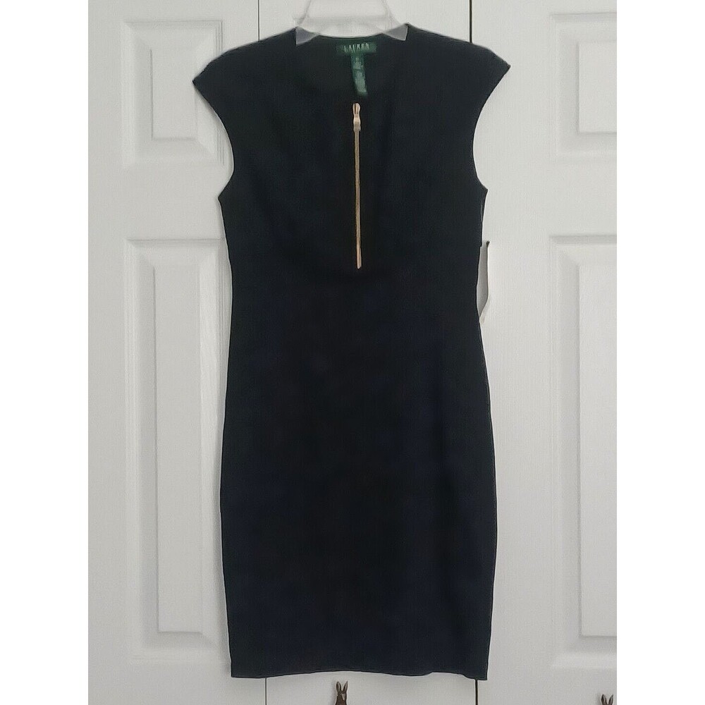 NWT Lauren Ralph Lauren Sleeveless Quarter-zip Sheath Dress Size 6P